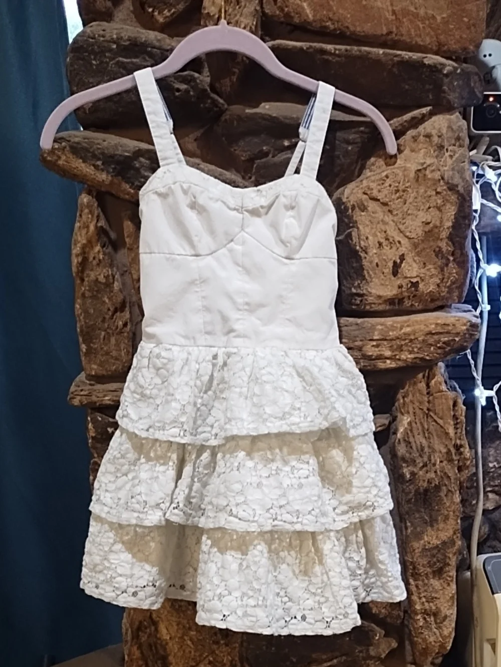 Abercrombie & Fitch White Tiered Lace Dress for Girls